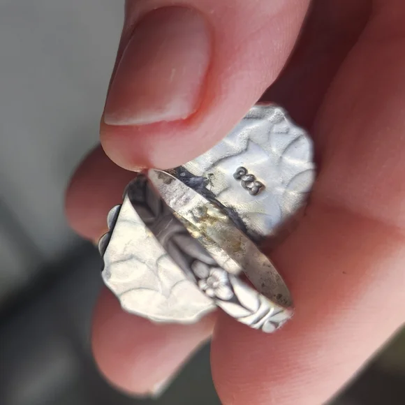 Handmade Sterling Silver 925 Black Jack Turquoise Ring Star Shot Size 6 - Picture 5 of 8